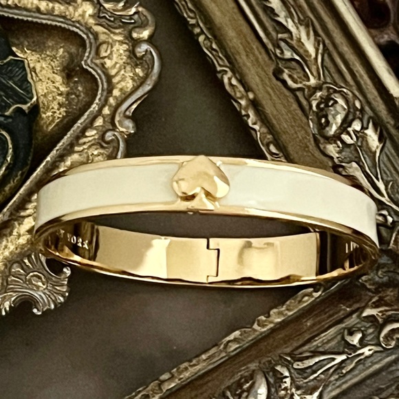 KATE SPADE • Ivory Cream Live Colorfully Spade Bangle Bracelet - Picture 7 of 7